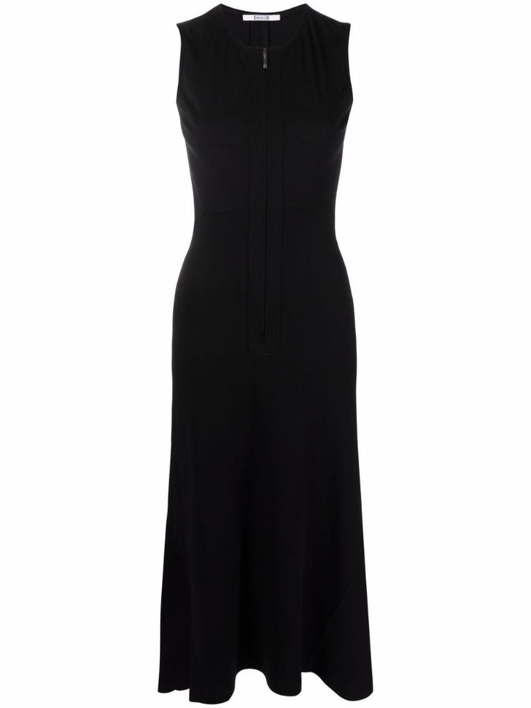 Black 3d-cut Midi Dress