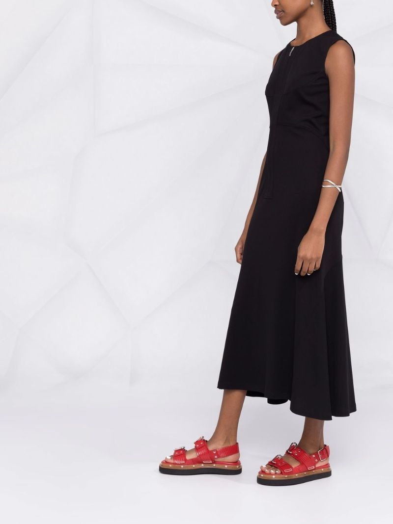 Black 3d-cut Midi Dress