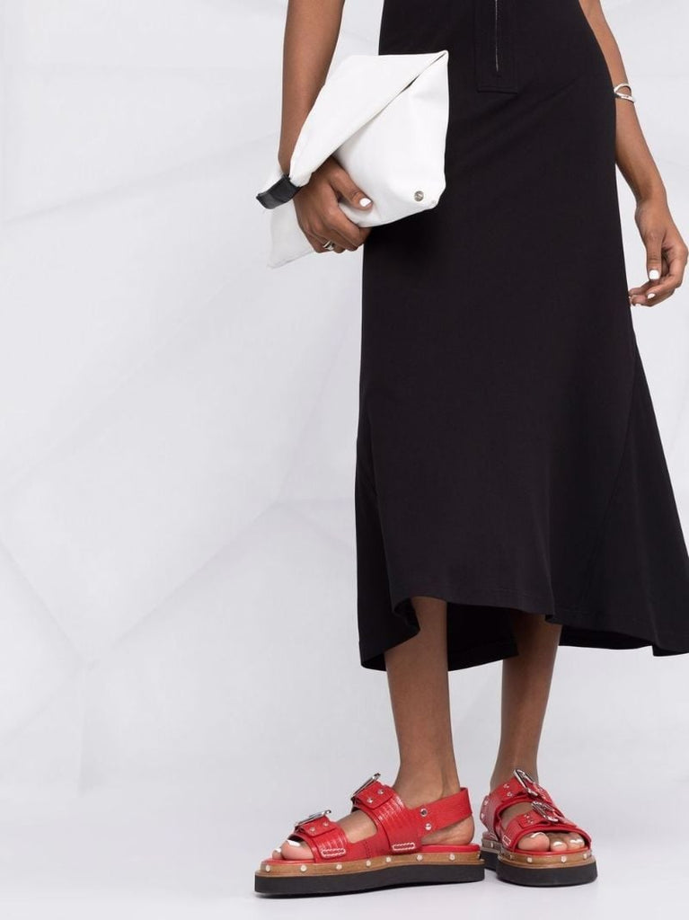 Black 3d-cut Midi Dress