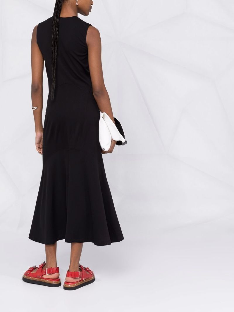 Black 3d-cut Midi Dress