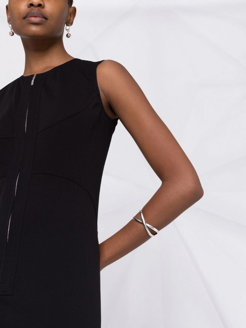 Black 3d-cut Midi Dress