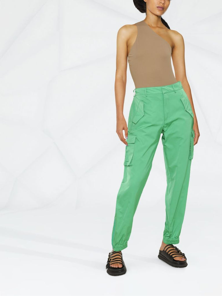 Neutral One Shoulder Asymmetrical Bodysuit