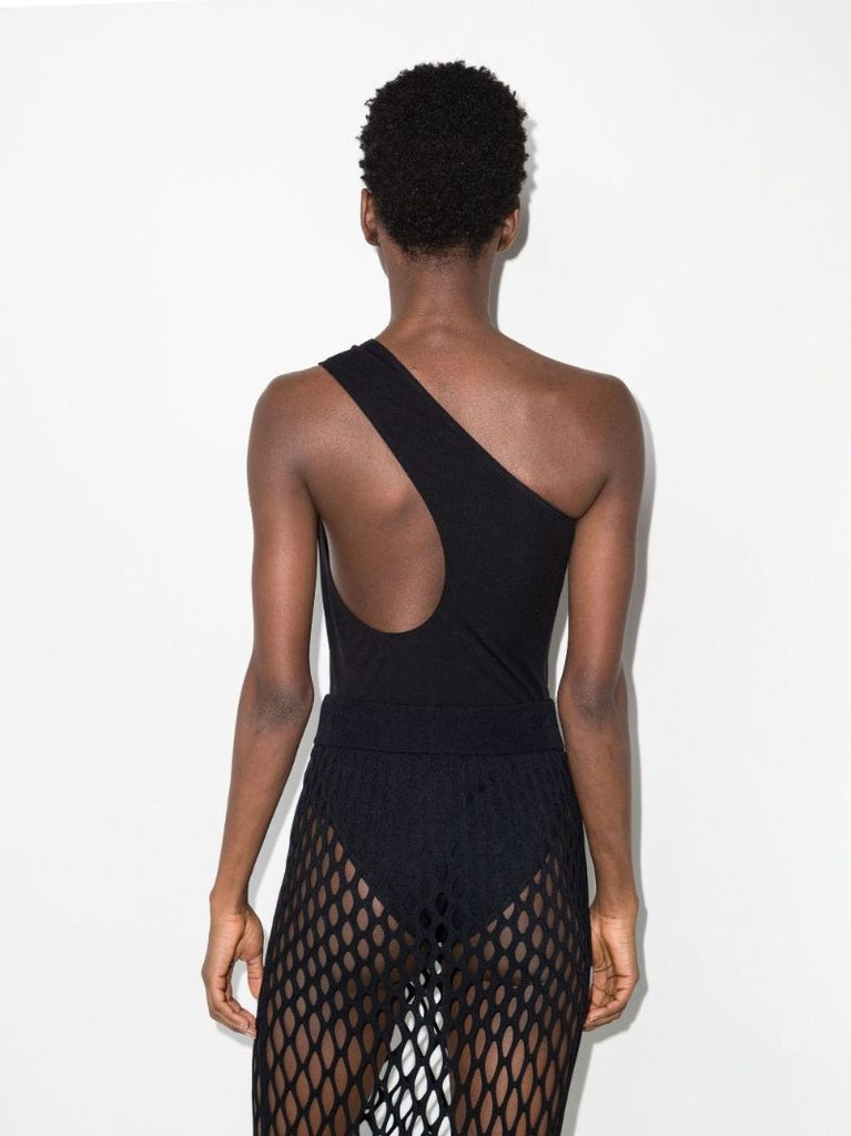 Black One Shoulder Bodysuit