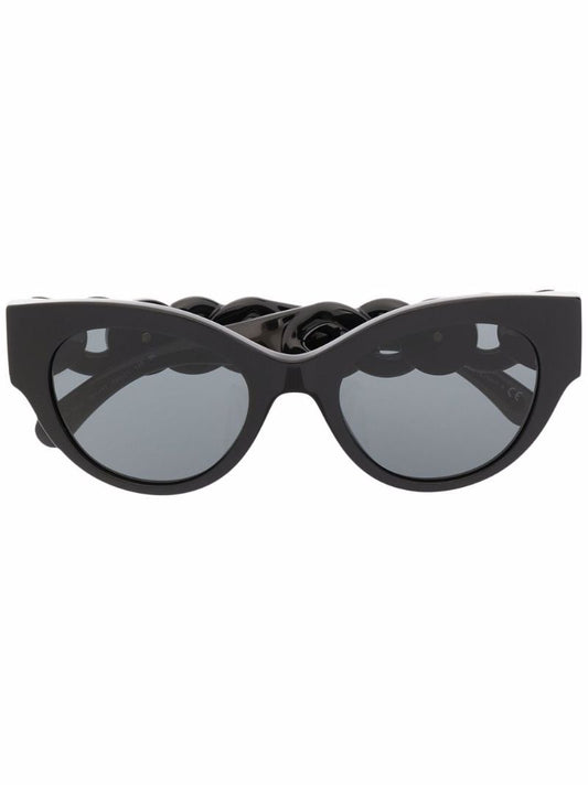 Black Medusa Chain Cat Eye Sunglasses