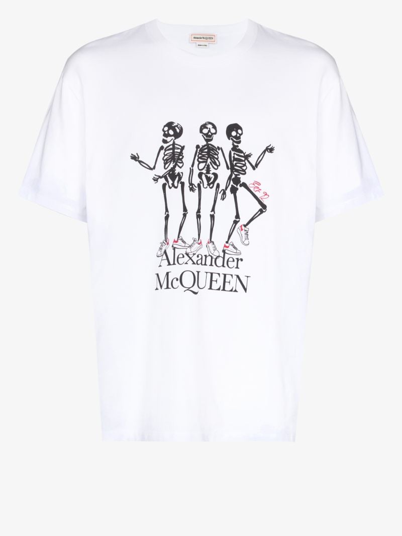 Skeleton Print Cotton T-shirt