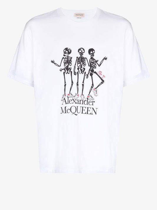 Skeleton Print Cotton T-shirt