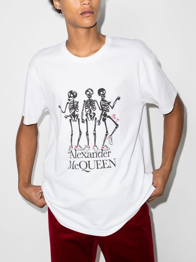 Skeleton Print Cotton T-shirt