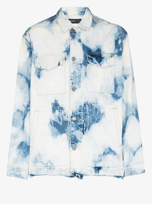 Blue Bleach Finish Denim Jacket