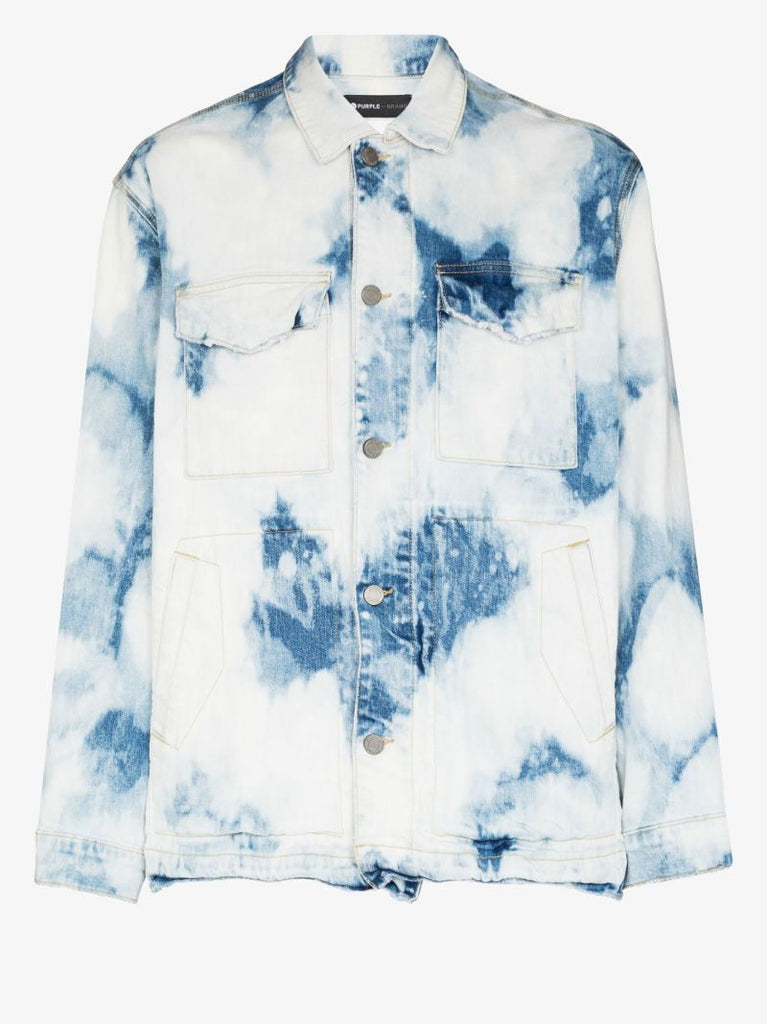 Blue Bleach Finish Denim Jacket