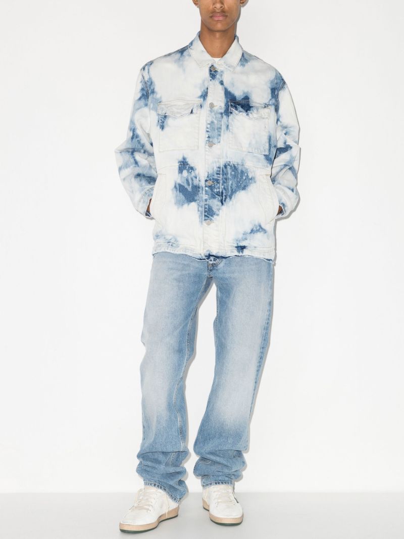 Blue Bleach Finish Denim Jacket