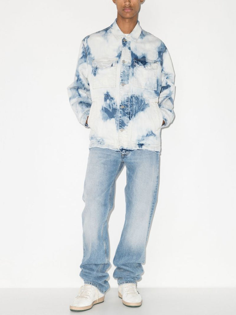 Blue Bleach Finish Denim Jacket