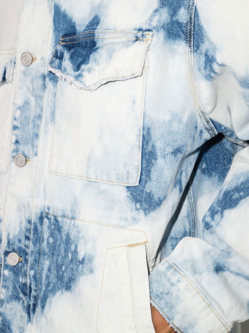 Blue Bleach Finish Denim Jacket