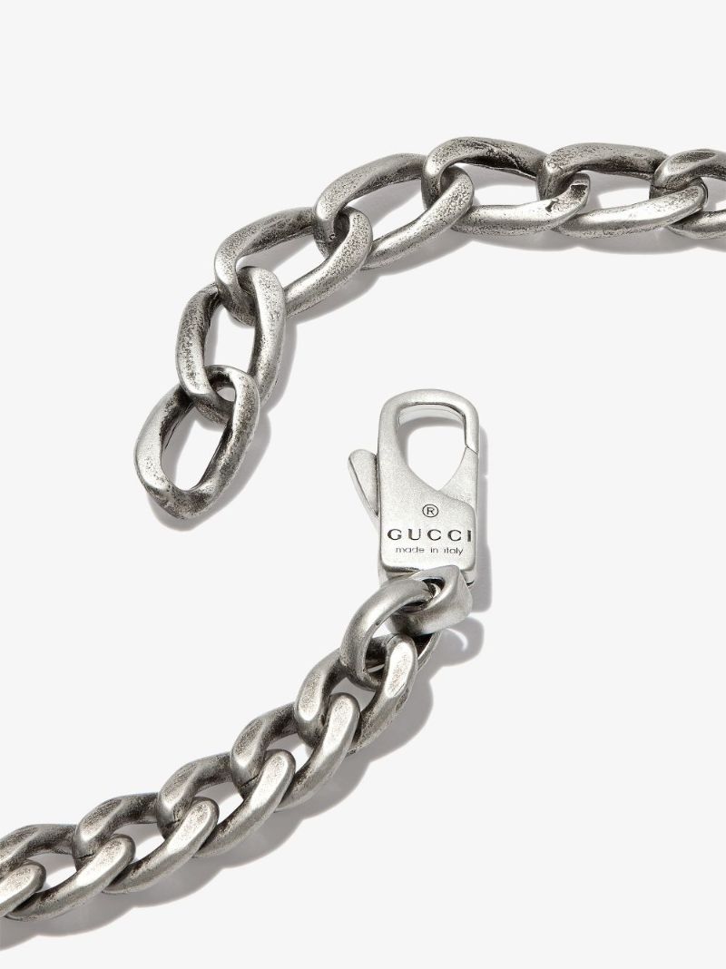 Sterling Silver Logo Plaque Chain Necklace