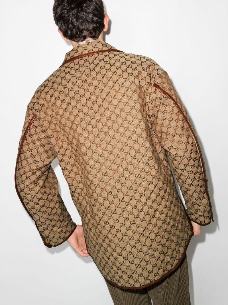 Gg Logo Quilted Shirt Jacket