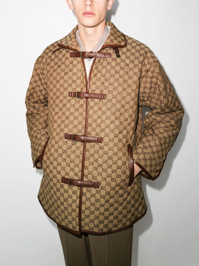 Gg Logo Quilted Shirt Jacket