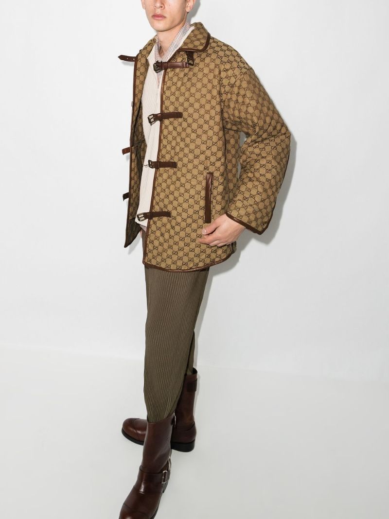 Gg Logo Quilted Shirt Jacket