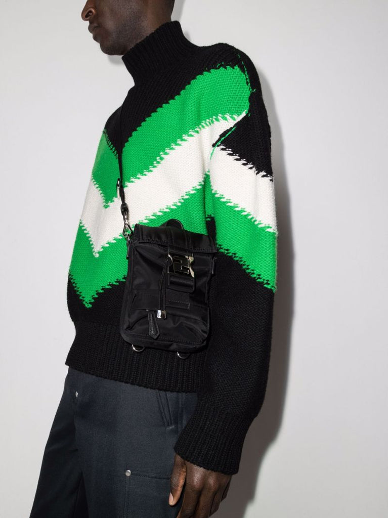 Black Fendiness Mini Cross Body Bag