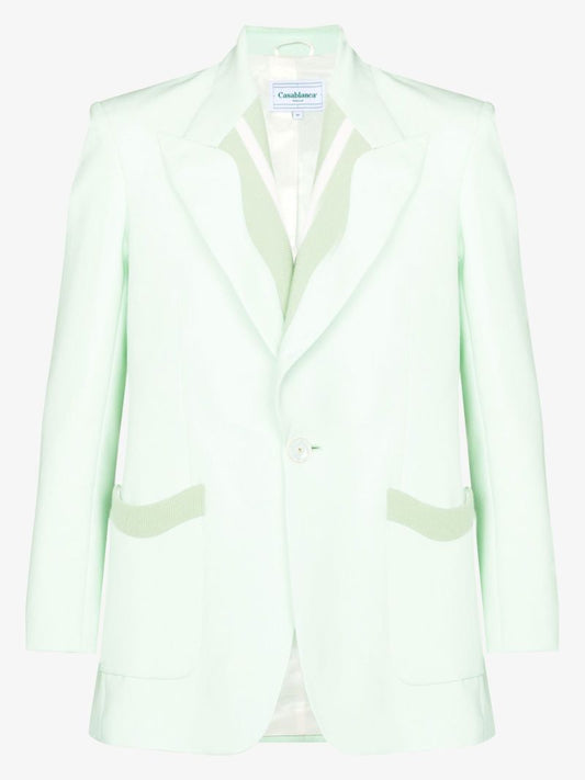 Memphis Ribbed Trim Single-breasted Blazer
