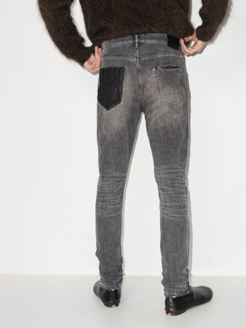 Grey P001 Distressed Skinny Jeans