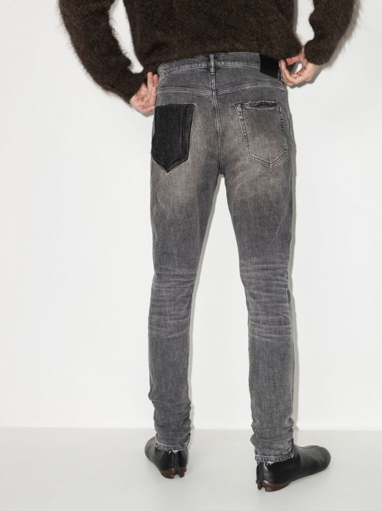 Grey P001 Distressed Skinny Jeans
