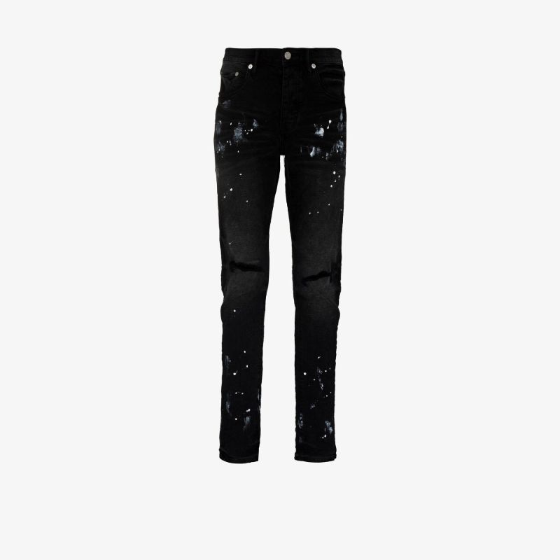 Black Paint Splatter Ripped Skinny Jeans