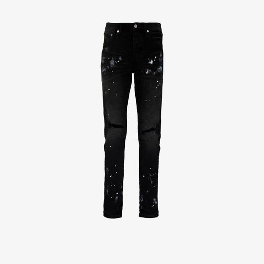 Black Paint Splatter Ripped Skinny Jeans