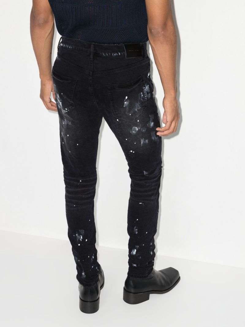 Black Paint Splatter Ripped Skinny Jeans
