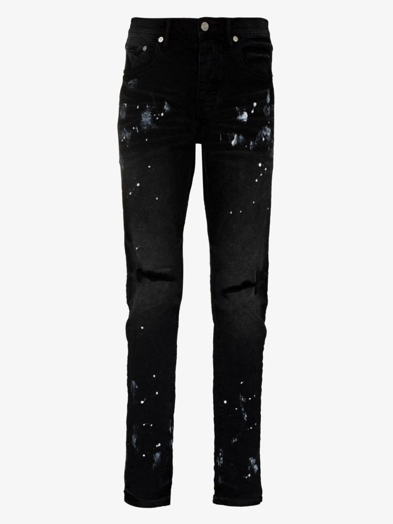 Black Paint Splatter Ripped Skinny Jeans