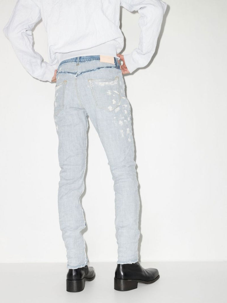 Blue Inside Out Skinny Jeans
