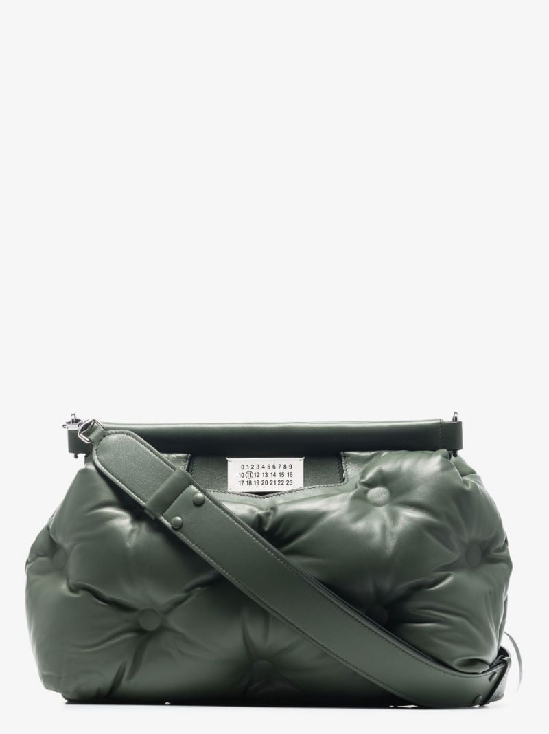 Green Glam Slam Medium Leather Shoulder Bag