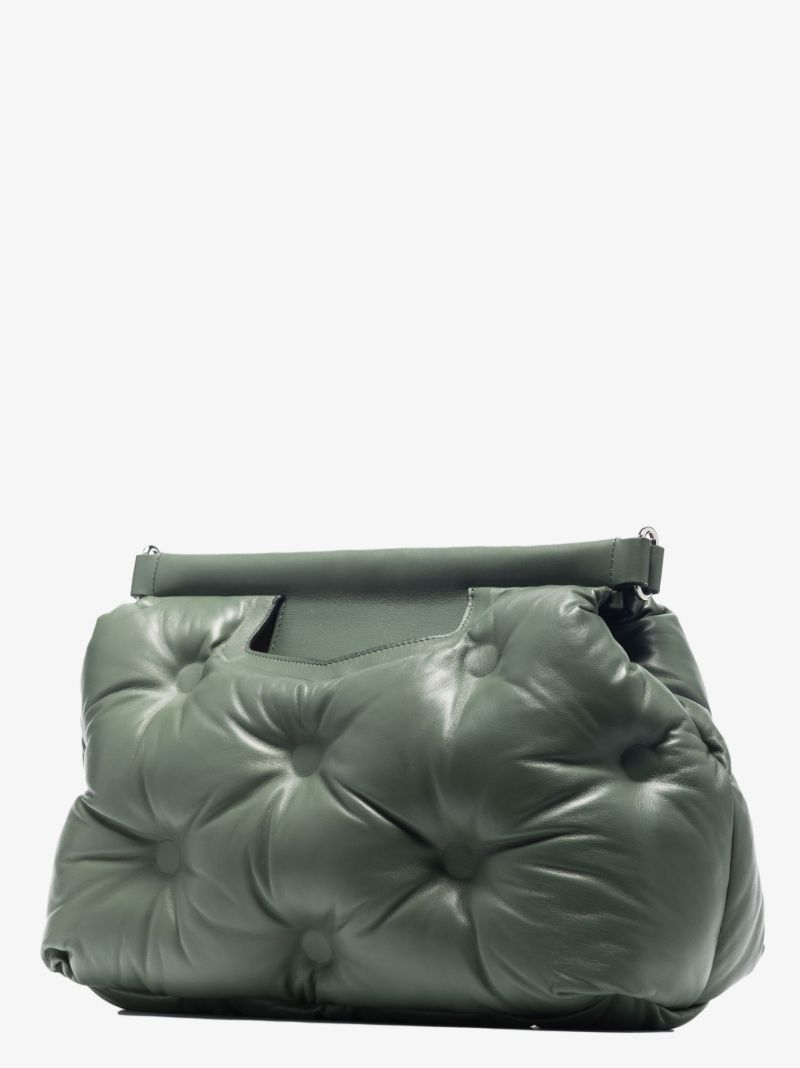 Green Glam Slam Medium Leather Shoulder Bag