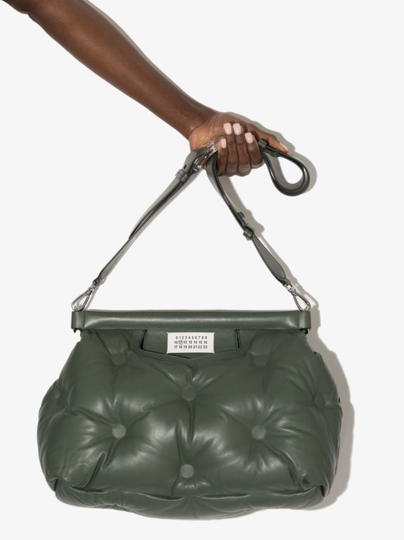 Green Glam Slam Medium Leather Shoulder Bag