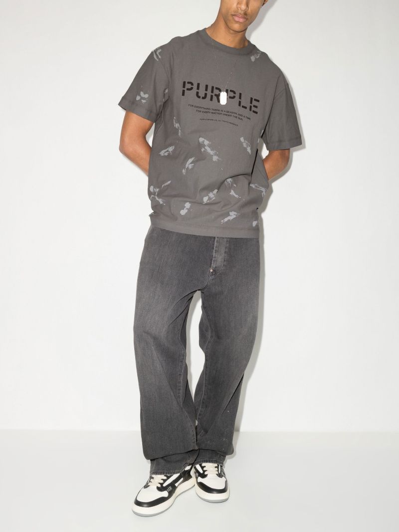 Grey Birds Print Cotton T-shirt