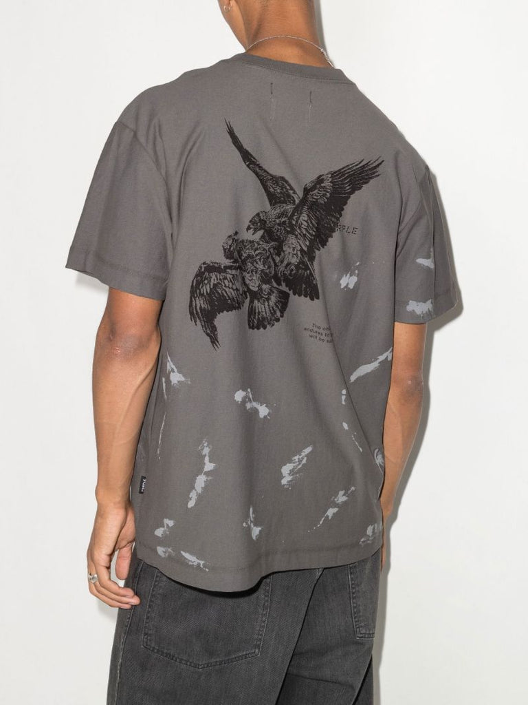 Grey Birds Print Cotton T-shirt