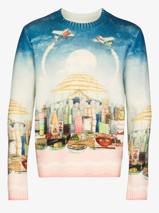 CafÃ_x0083_Â© Print Wool Sweater
