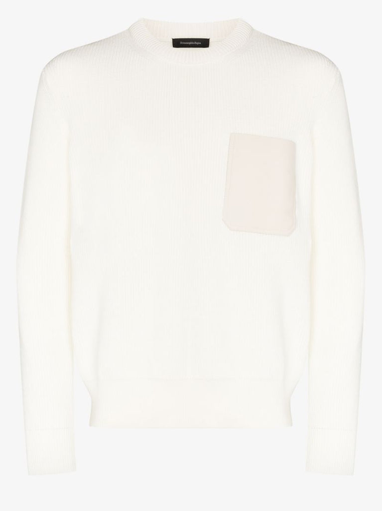 Patch Pocket Cotton Sweater