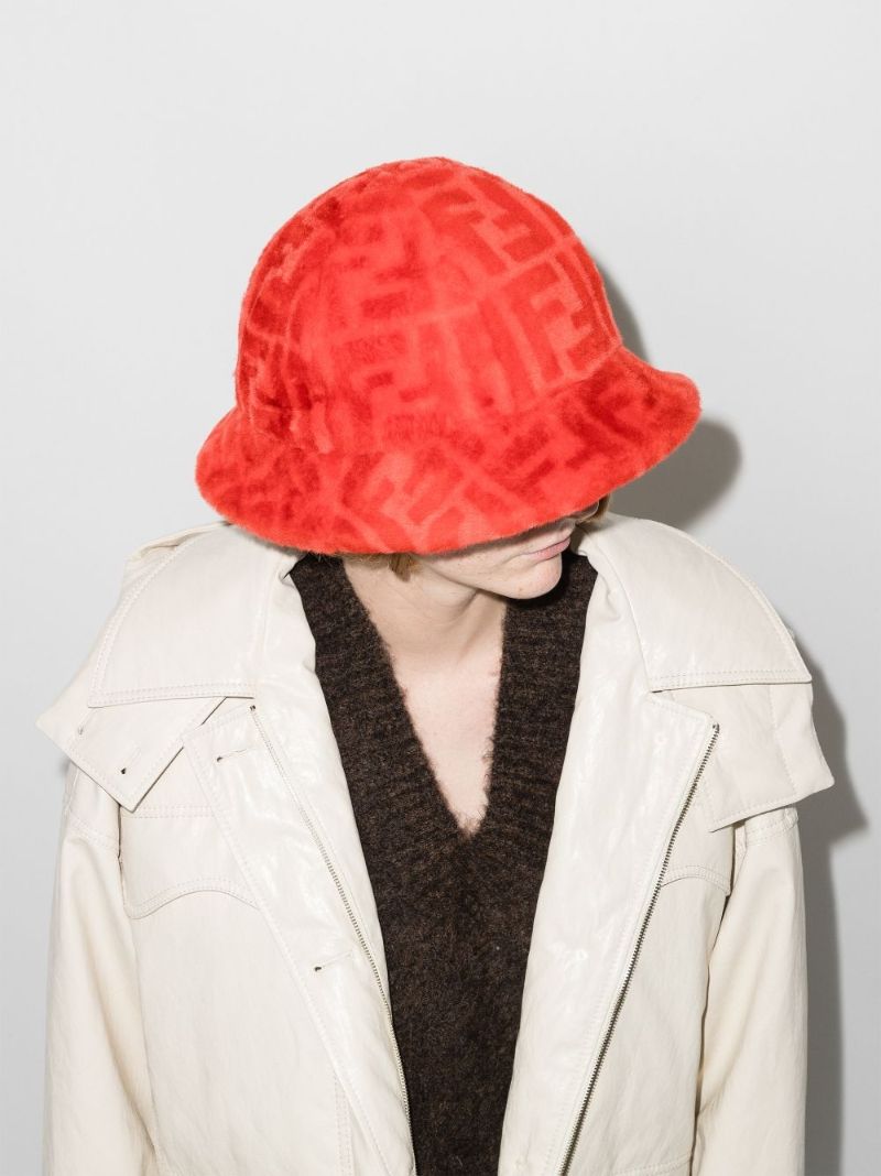 Red Ff Monogram Bucket Hat