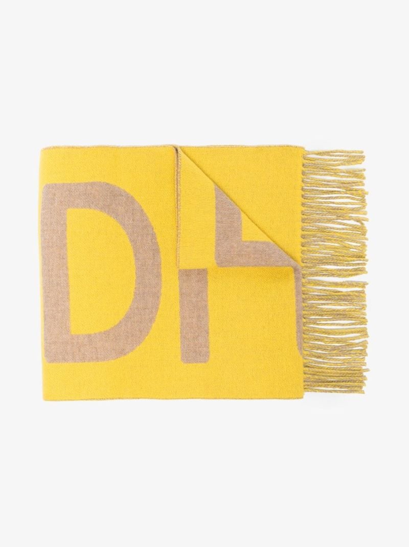 Yellow Logo Fringe Scarf