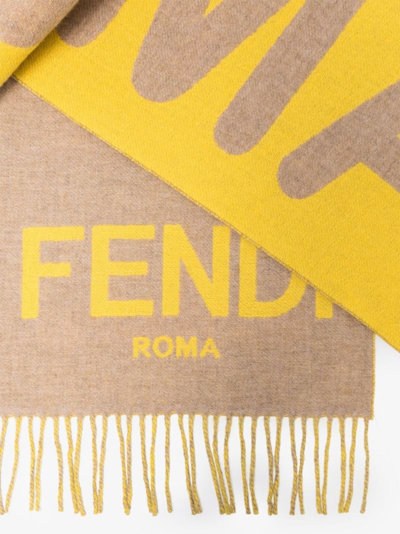 Yellow Logo Fringe Scarf