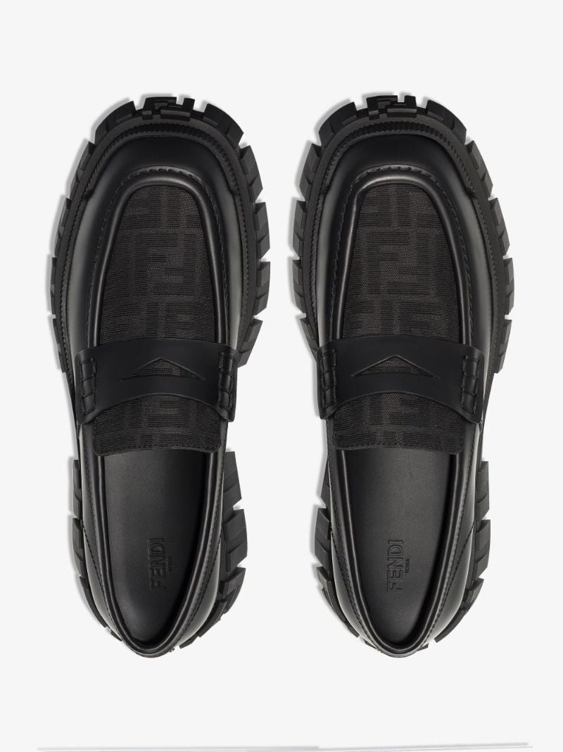 Black Force Leather Penny Loafers