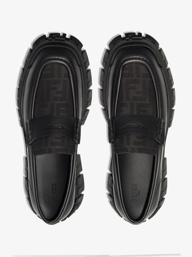 Black Force Leather Penny Loafers