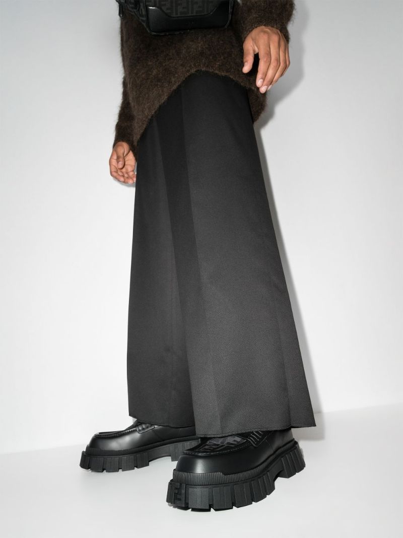 Black Force Leather Penny Loafers