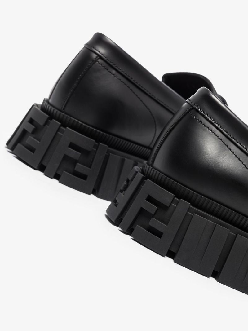 Black Force Leather Penny Loafers