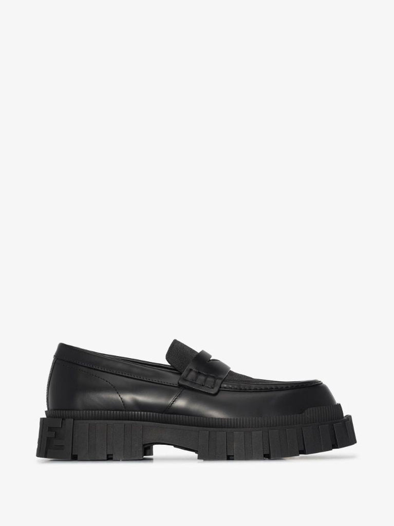 Black Force Leather Penny Loafers