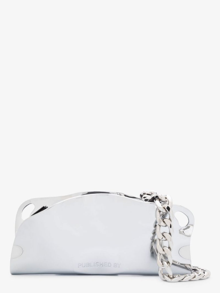 Silver Tone Mayzie Chrome Shoulder Bag