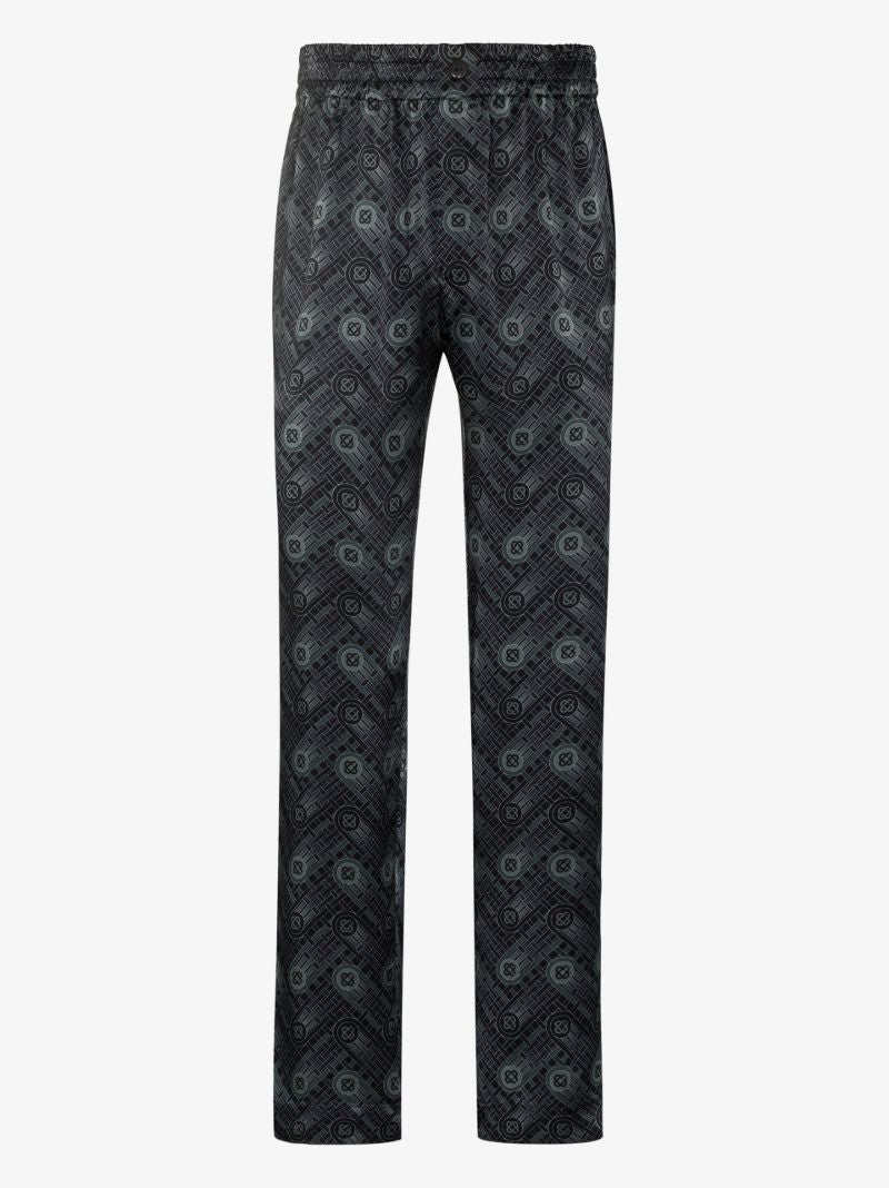 Ping Pong Monogram Silk Trousers