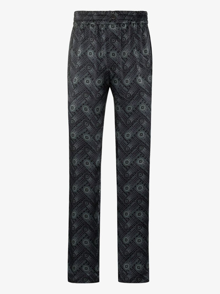 Ping Pong Monogram Silk Trousers