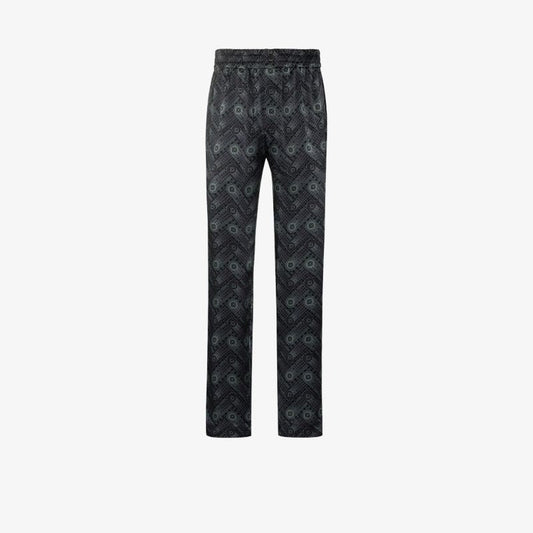 Ping Pong Monogram Silk Trousers