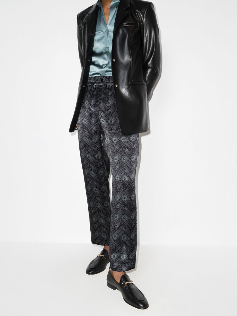 Ping Pong Monogram Silk Trousers