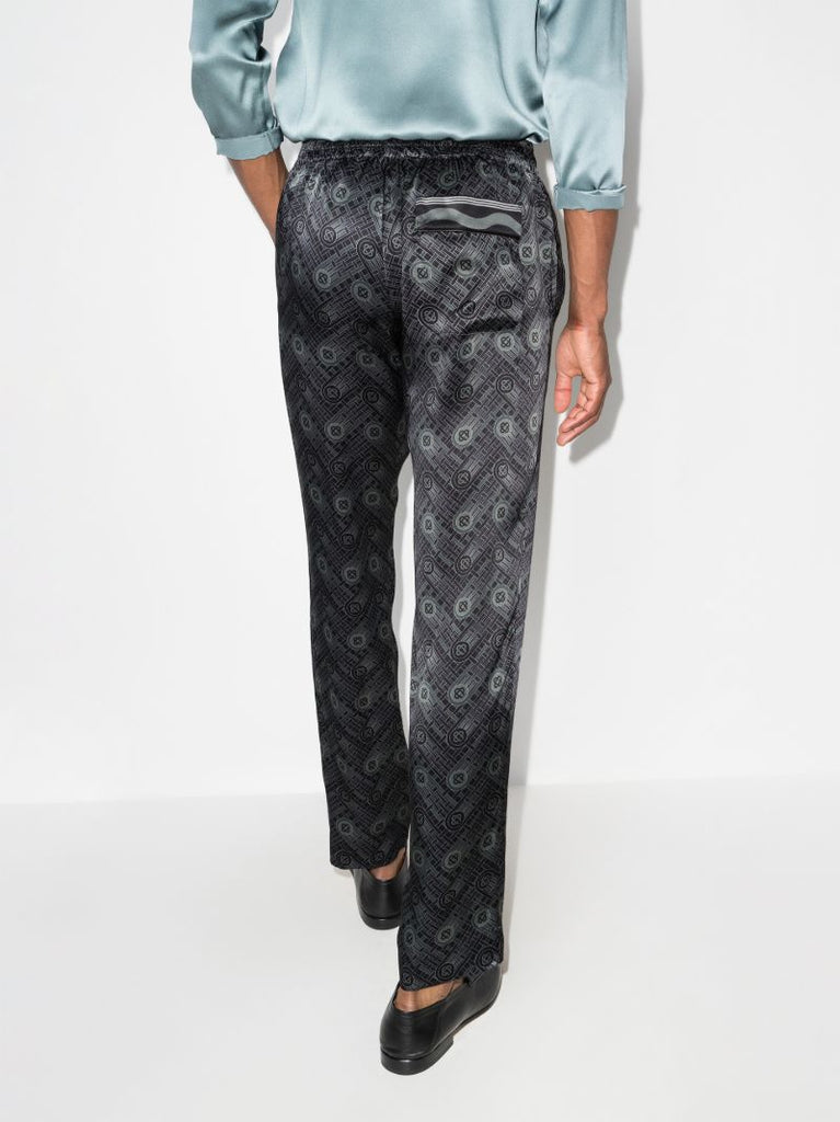 Ping Pong Monogram Silk Trousers